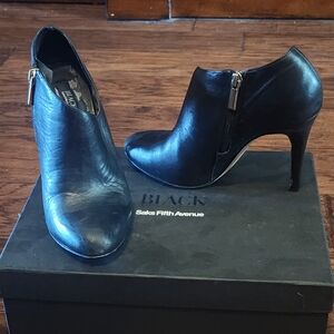 Saks Fifth Avenue Black Heeled Boots